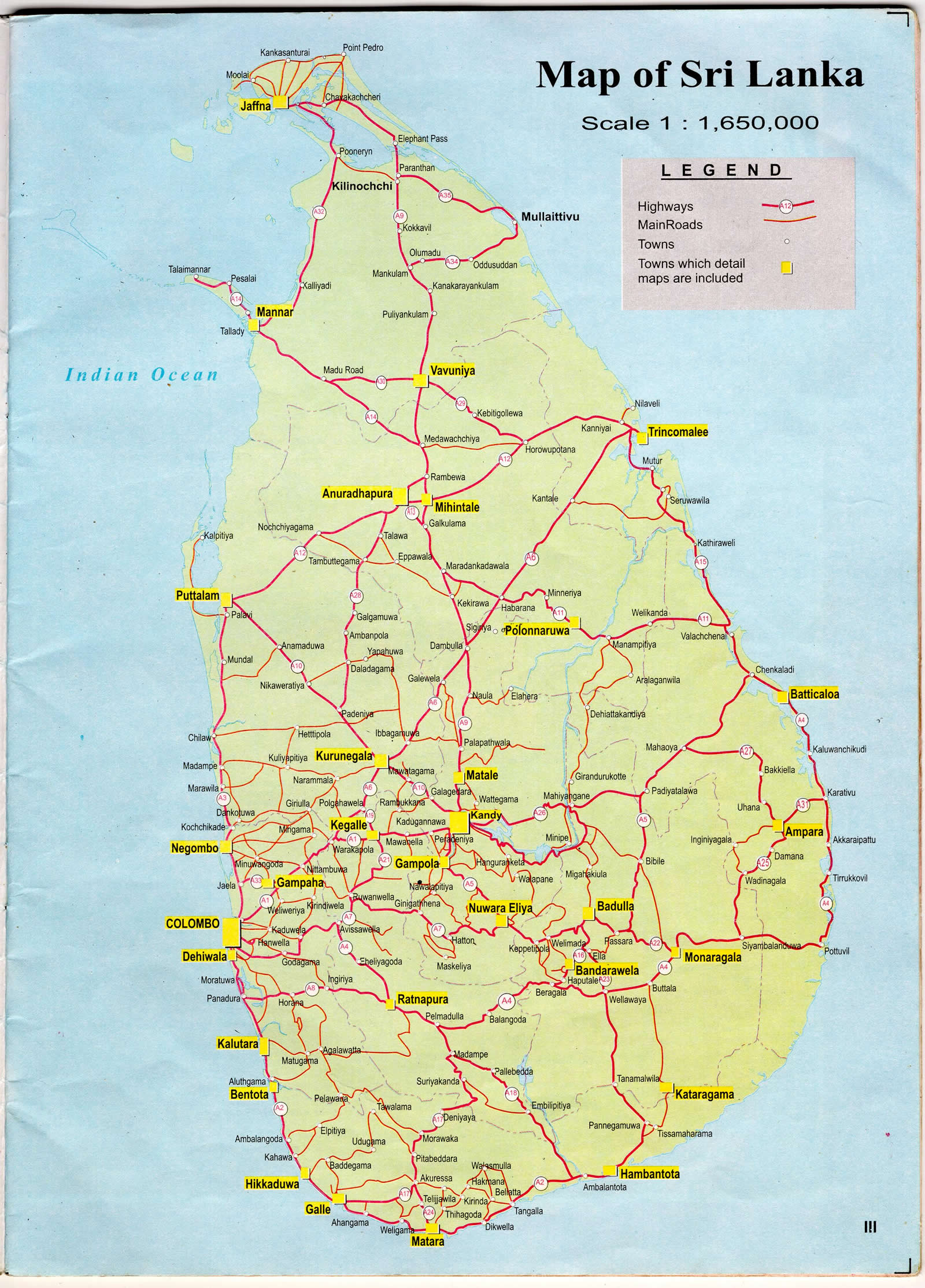 physical map of sri lanka